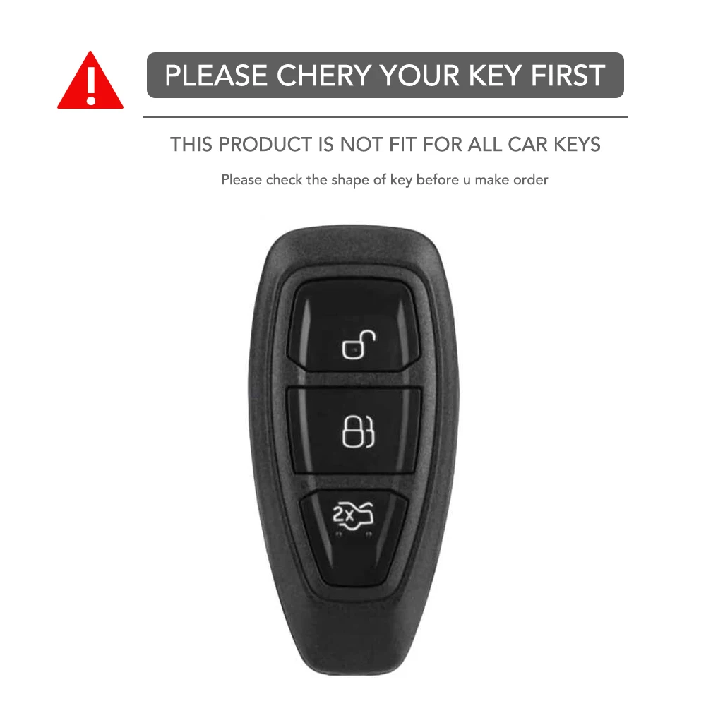 Car Key Pack for Ford ST Line Fiesta Focus Mondeo Ecosport Kuga Puma Edge Escape Metallic Silicone Car Key Fob Case Accessories