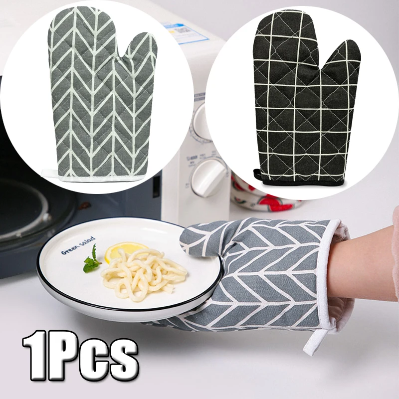 1PC Heat Resistant Thermal Mitts Anti-Heat Hot Pot Cooking Baking Gloves Kitchen Potholders Pad Stove Oven Gloves for Cooking
