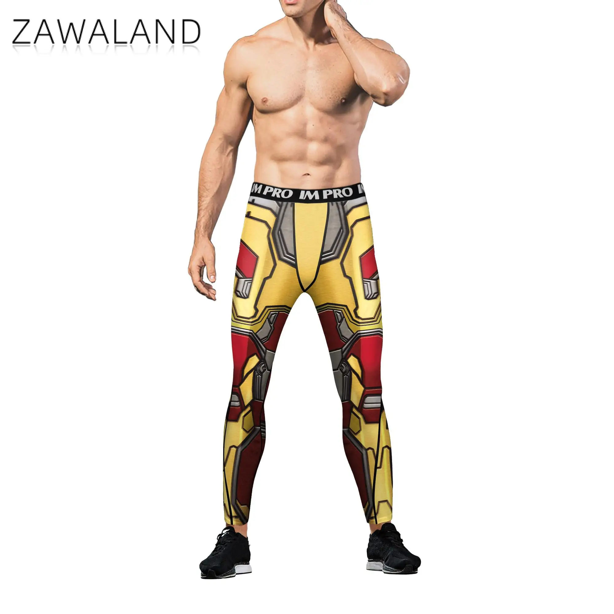 Zawaland-viser de compression à séchage rapide pour hommes, leggings de fitness, bas d'entraînement sportif, collants pour hommes, olympiques de cosplay