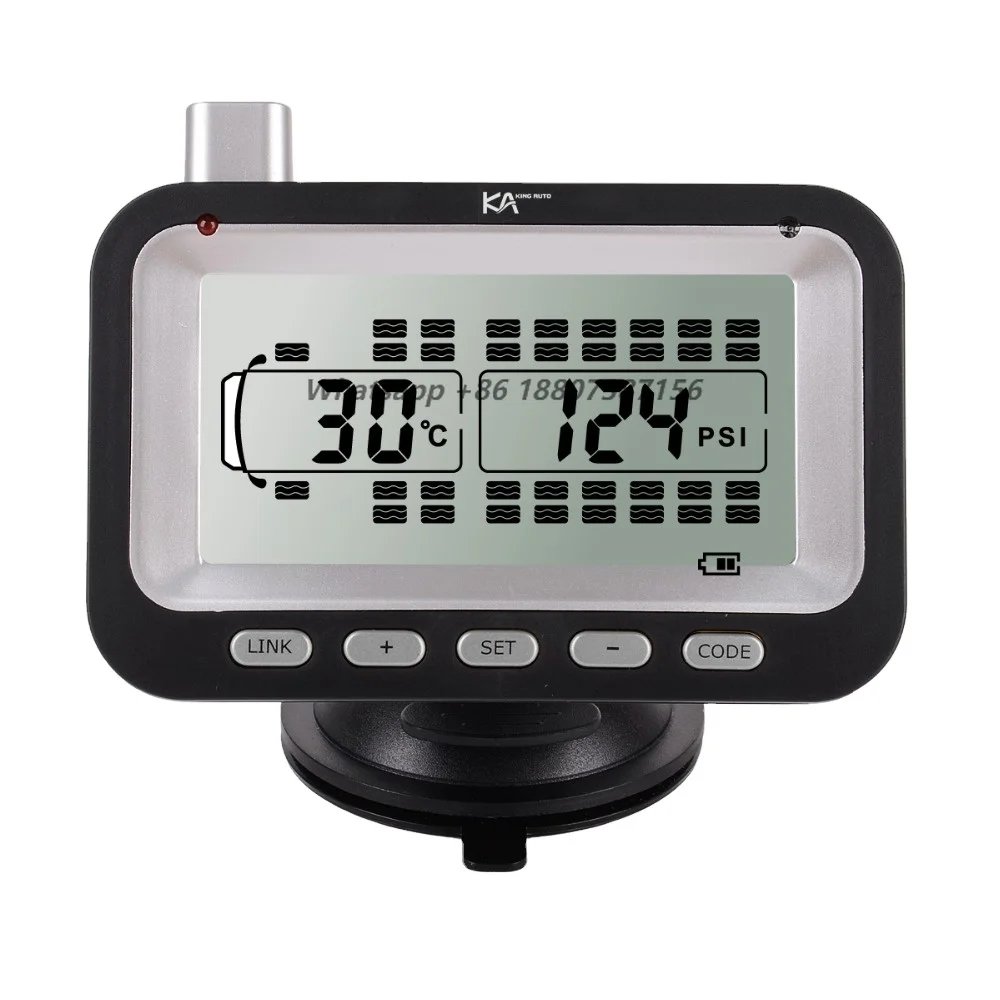 18 Wheel Universal Digital High Performance Tire Pressure Gauge Monitoring System LCD Display Alarms for Internal Truck TPMS