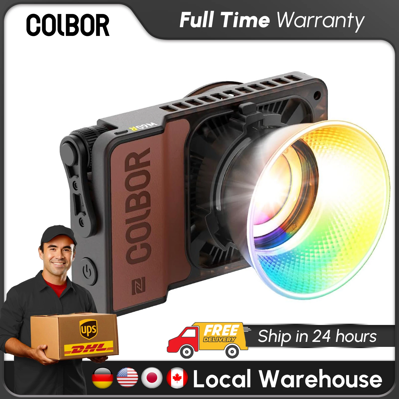 

COLBOR W60 W60R W100 W100R 60W 100W COB LED Light Photography Lighting Handheld Portable Pocket Light for Outdoor Shooting SYNCO