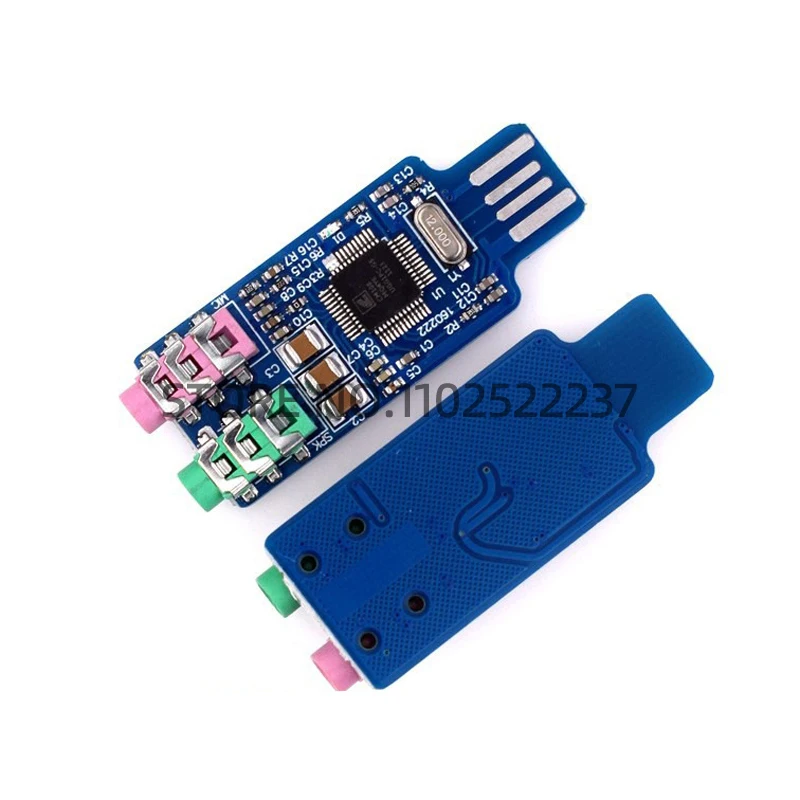 CM108 USB Sound Card Module Free Driver for Laptop Computer External Sound Card Chip Board with 3.5mm Microphone Jack