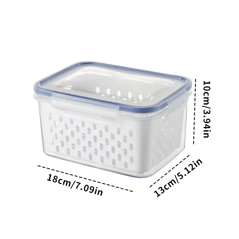 Refrigerator Storage Box, Drainage Preservation Box, Food Grade Special Double-Layer Vegetable and Fruit Preservation Box