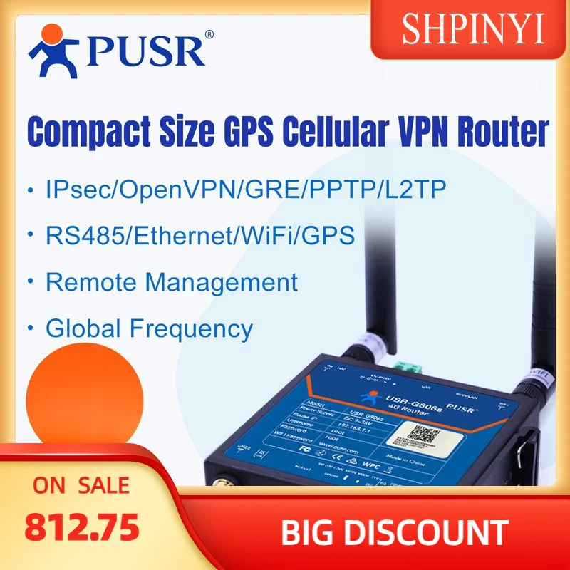 

Настраиваемый PUSR 1*WAN/LAN, 1*LAN и 1*RS485 с местоположением GNSS Промышленный маршрутизатор 4G LTE USR-G806s-G