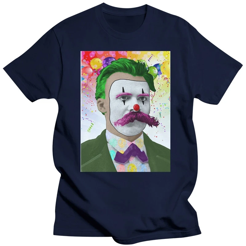 Cheerful Nihilism T Shirt, Friedrich Nietzsche, Clown Cool Tops O Neck T-Shirt