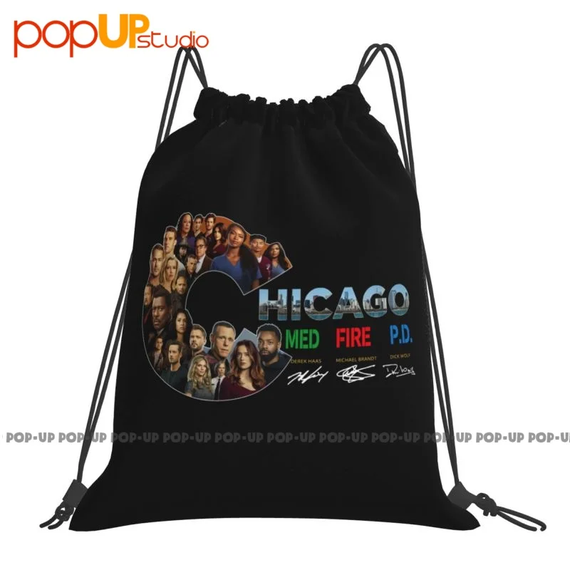 Chicago Med Fire Pd Signatures Drawstring Bags Gym Bag Training Clothes Backpacks