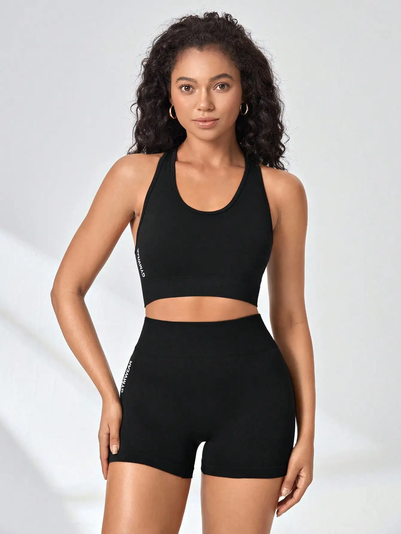 Frauen Yoga Set Bh Shorts Set Nahtlose Fitness Trainingsanzug Gym Shorts Sport Set Workout Stoßfest Weste Outfit – Detail 14
