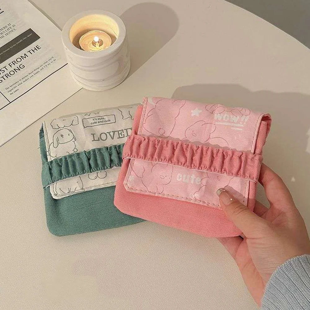 Women Girl Flower Pattern Sanitary Pad Organizer Purse Napkin Towel Storage Bags Cosmetic Pouch Case Lovely Sanitary Napkin Bag