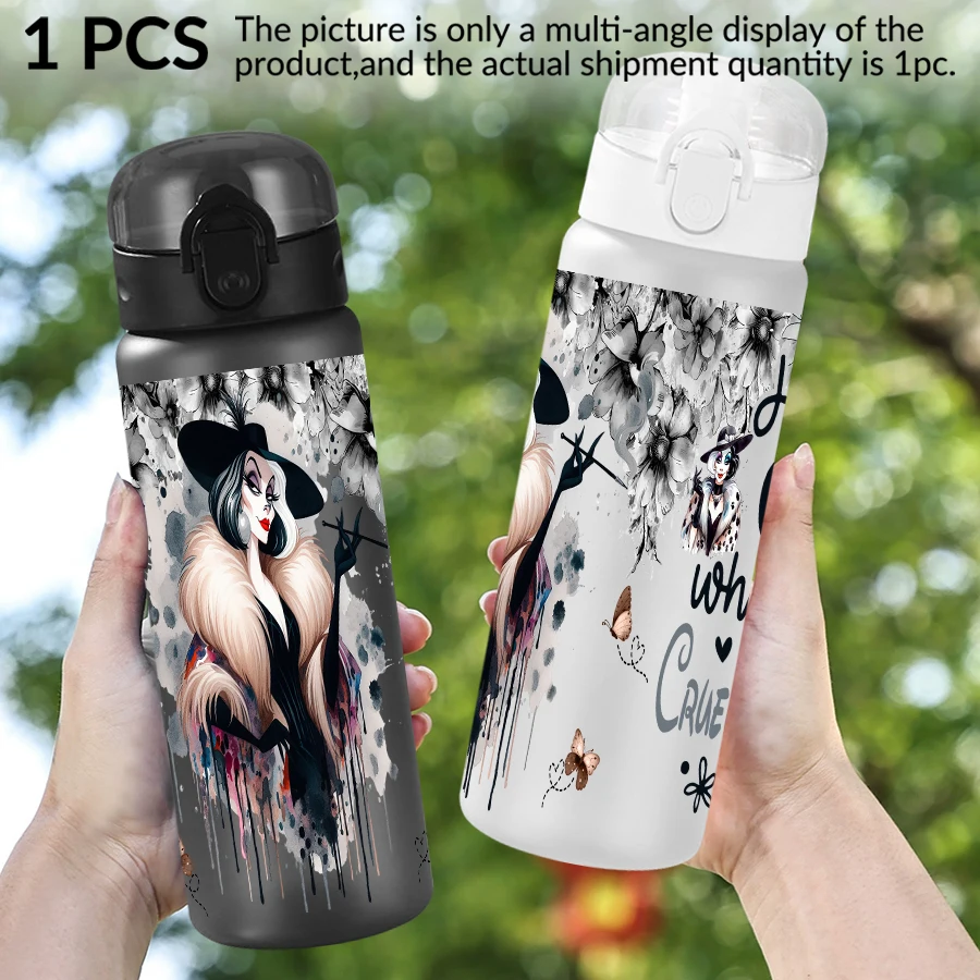 1Pc Disney  Kuila  Demon Witch  pattern 26oz plastic water bottle  outdoor sports water cup birthday/homecoming gift
