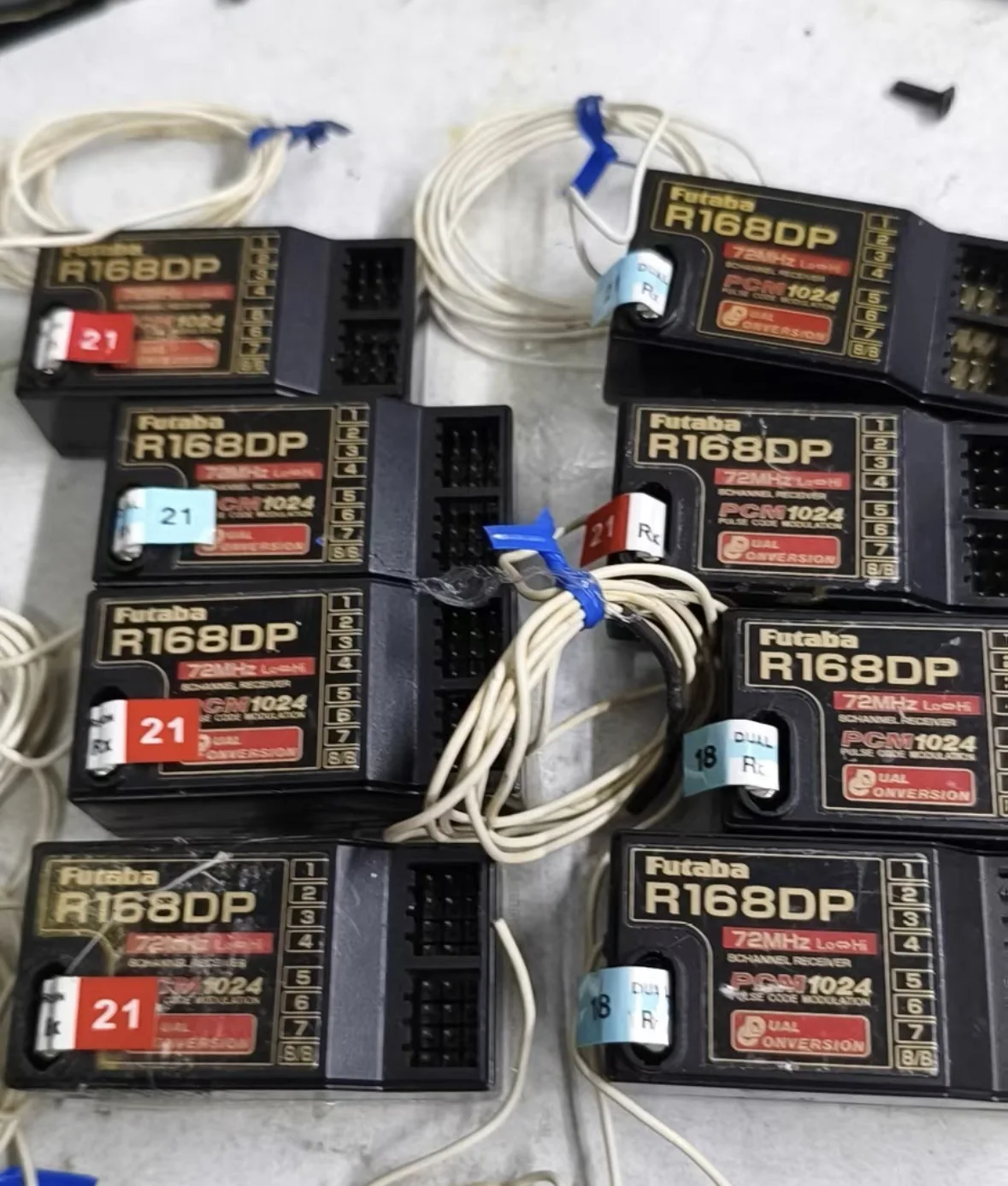 Used Futaba R168DP 72MHz FM Receiver with RX crystal for RC Boats, Planes, Cars & Submarines - Tested & Functional