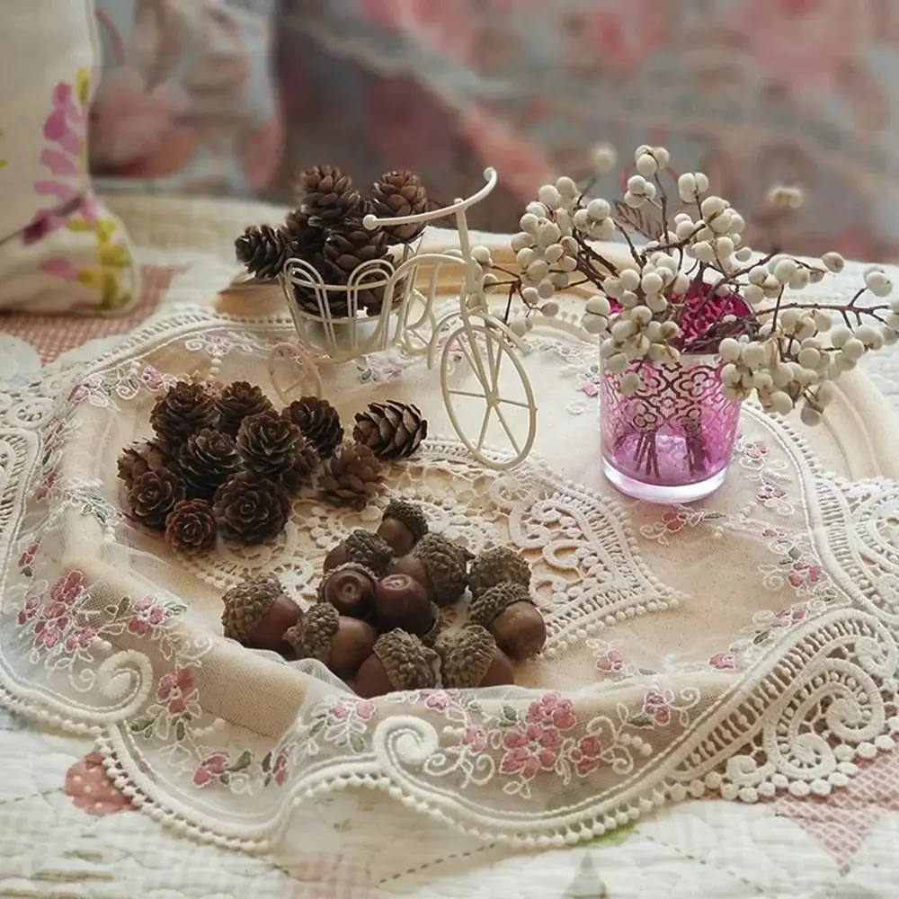 Tovagliolo pizzo ricamato sottobicchiere festa matrimonio decorazioni per la casa foto Prop isolamento tappetino da pranzo Retro Vintage