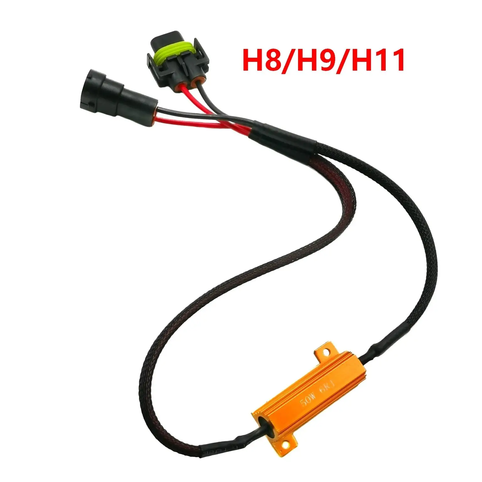 2Pcs 50W Canbus Decoder H1 H3 H7 H11 9005 9006 LED HID Headlights Error Canceller Load Resistor DRL Foglamps Wiring Harness