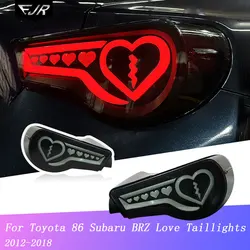 For Toyota 86 Taillight 2012-2018 Subaru BRZ Modified Heart-Shaped LED Driving LED Brake Flow Rear Tail Light Car Lamp Accessory