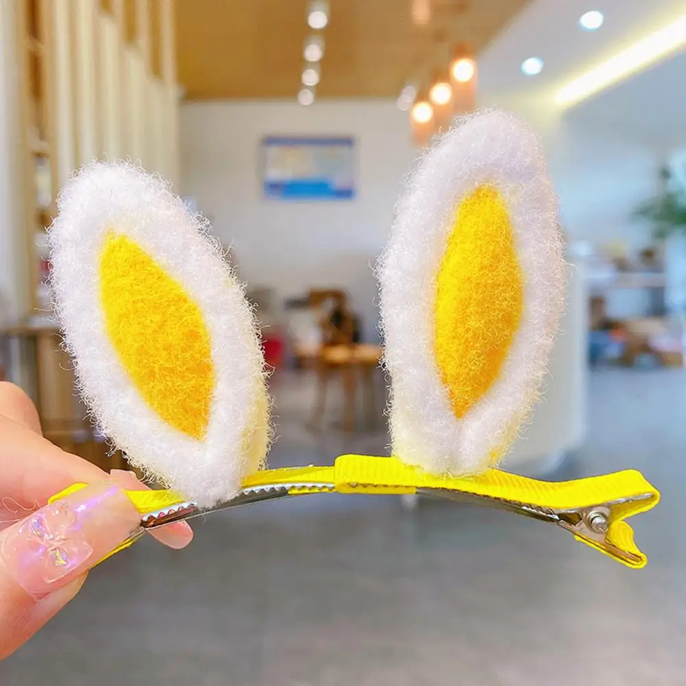 Stylish Rabbit Ear Hairpin Plush Rabbit Ear Hair Clips for Women Girls Bunny Ear Duckbill Barrettes for Photo Props Birthday