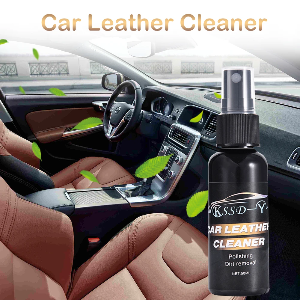 50ml Car Leather Cleaner Leather Seat Upholstery Sofa Leather Bag Stain Remover Cleaner Care Refurbishing Spray