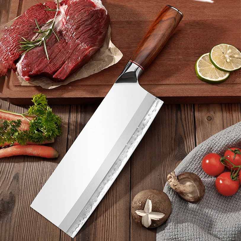 8.3 Inch Petty Knife 3-layers Clad Steel Blade Wood Handle Cleaver Meat Slicing Vegetables Nakiri Kitchen Knife Cooking Tools