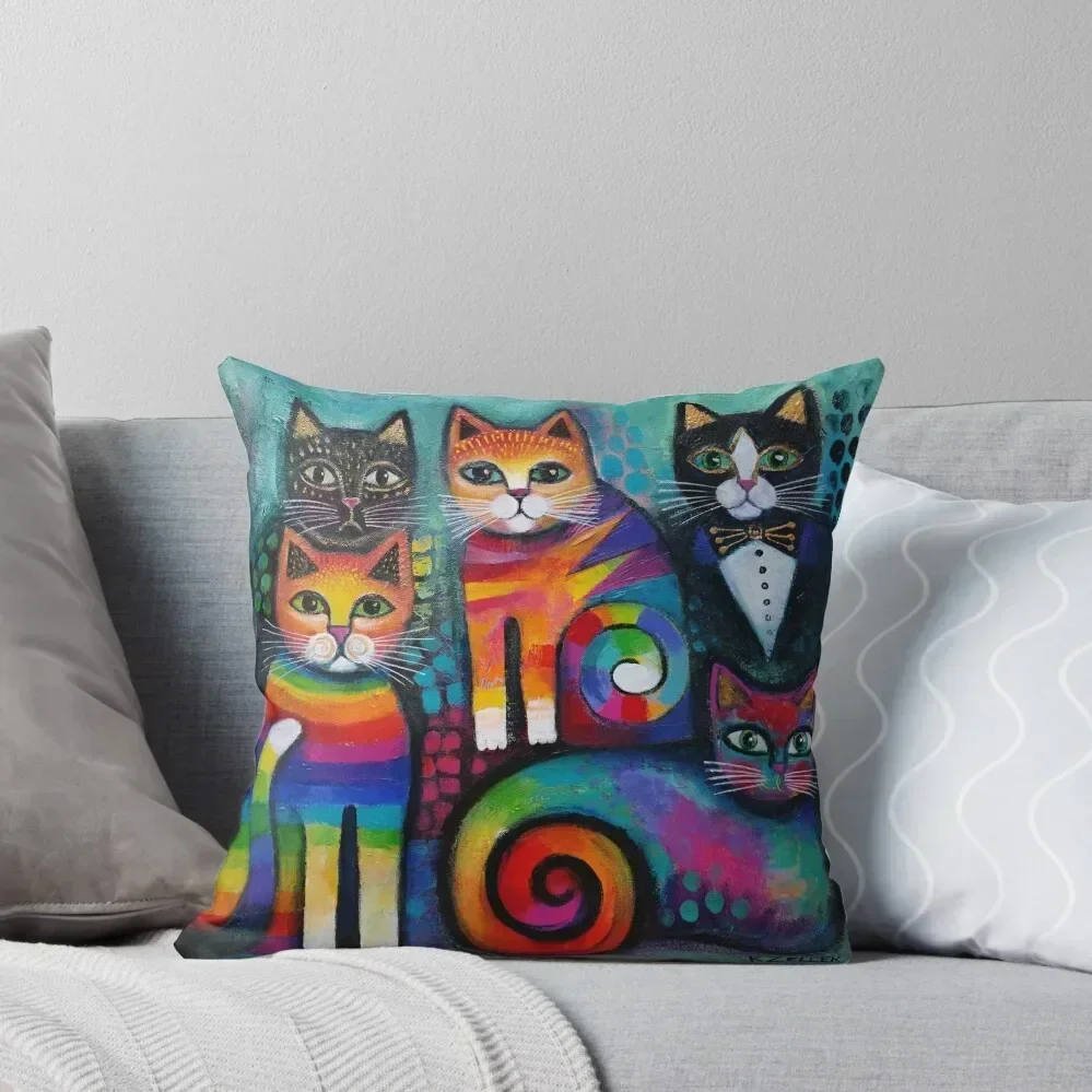 

Five Cats Throw Pillow Decorative Cushion Cover Embroidered Cushion Cover pillow