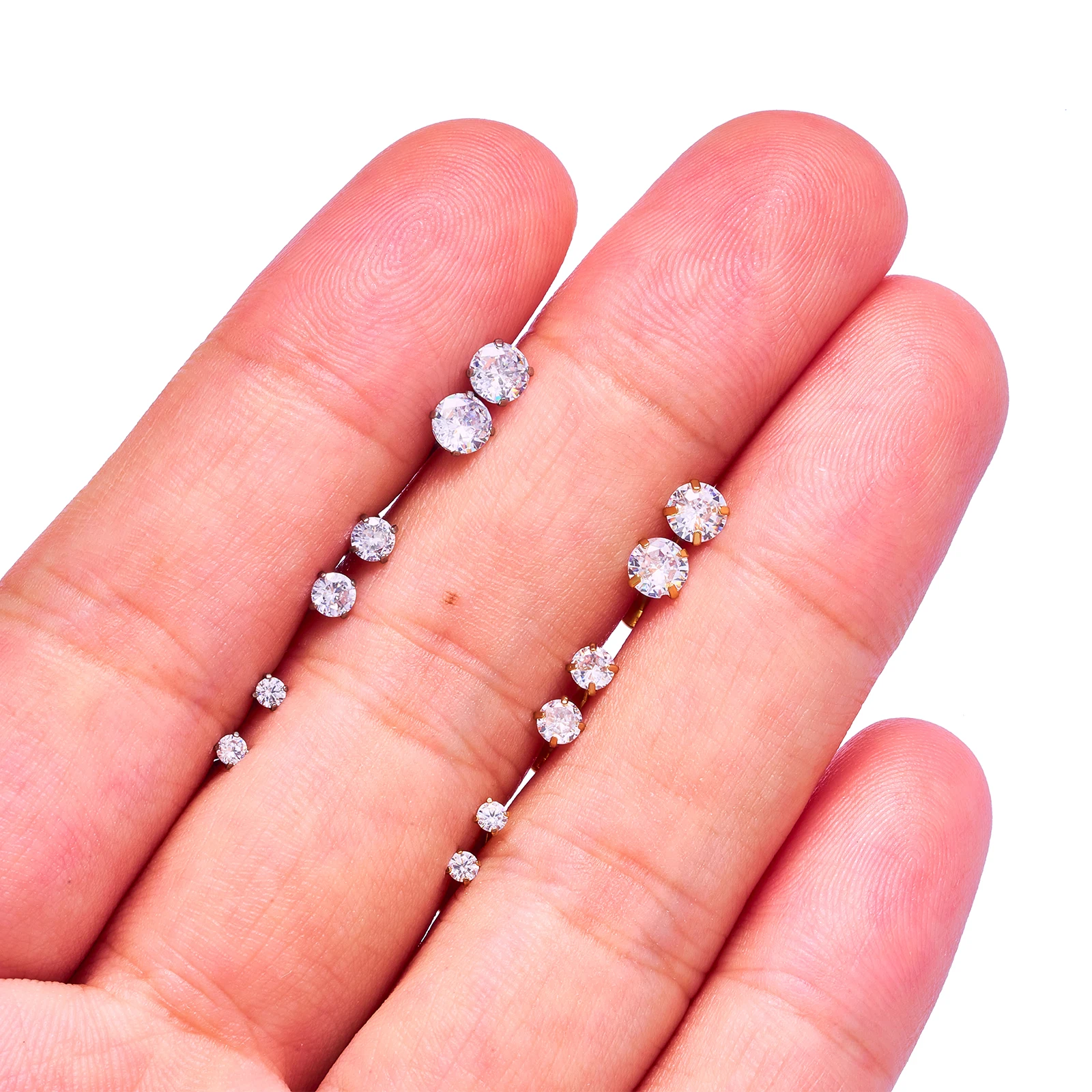 2 Stück Titan 16g Lippe Labret Piercing Kristallkugel Monroe Lippen Ohrstecker Helix Conch Tragus Knorpel Ohrringe 2/3/4mm CZ Körperschmuck – Detail 11