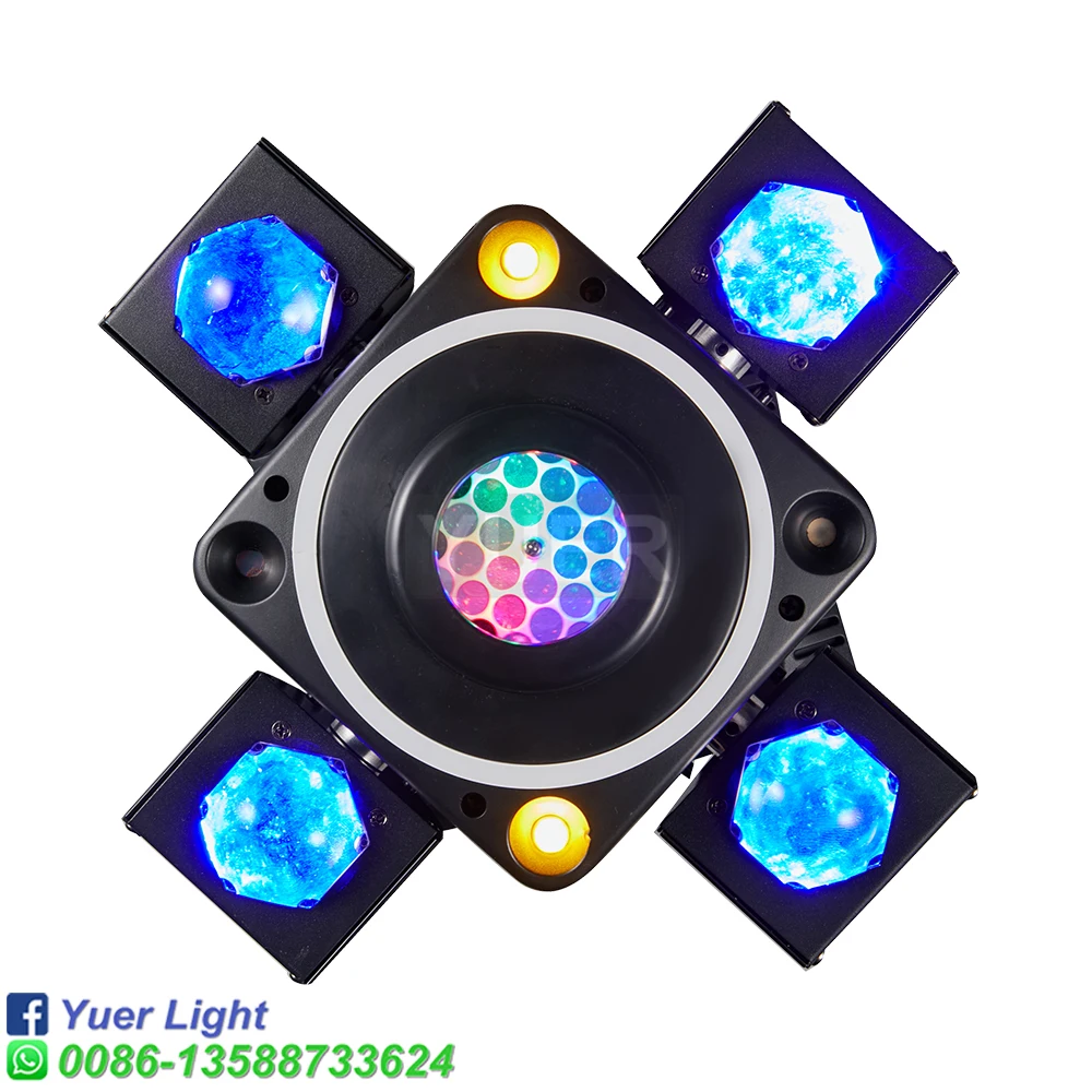 Imagem -05 - Led Moving Head Beam Light 4x10w Rgbw Dmx512 Controlado com Anel rg Laser Efeito Estroboscópico Discoteca Música Dança Bar Festa Novo