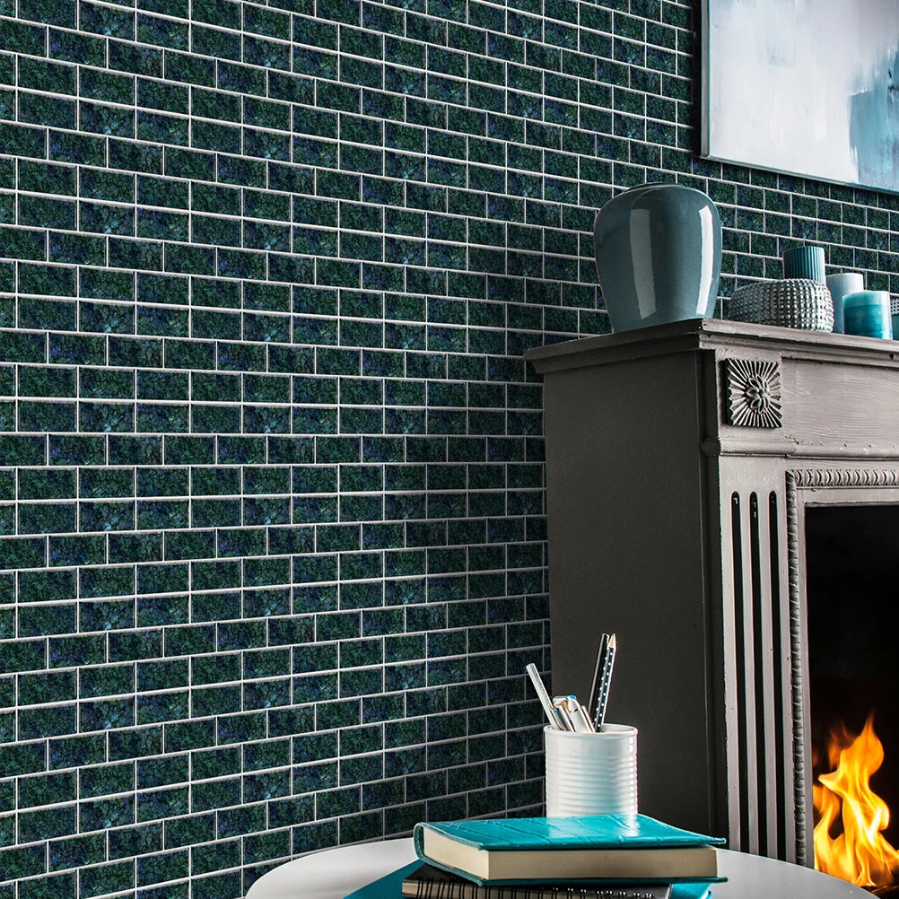 

6Pcs Waterproof Tile Sticker Kitchen Wall Sticker Oil-Proof Self-Adhesive for Bathroom Cabinet Backsplash Protection