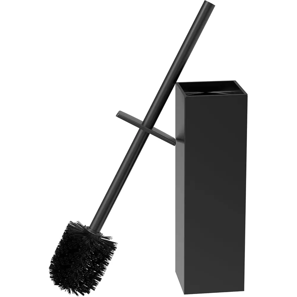 

Free Shipping-Toilet Brush and Holder Set,Square Toilet Bowl Brush for Bathroom with 304 Stainless Steel Handle Toilet Cle