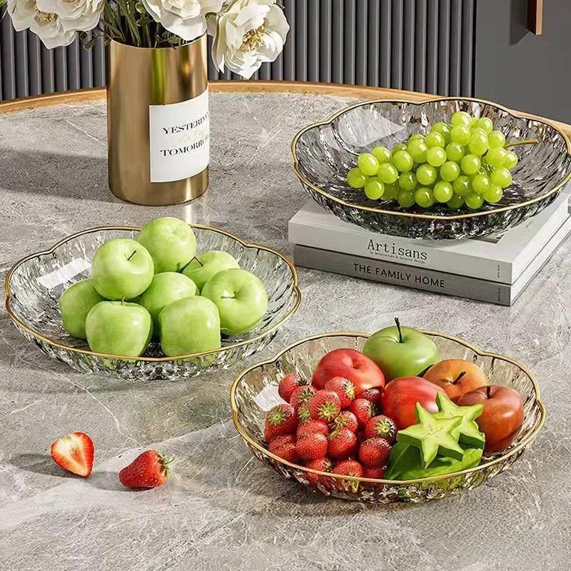 

New Year Red Acrylic Fruit Plate Ele Sna Tray High End Premium Look Ideal for Living Room Home Use Celebration Par