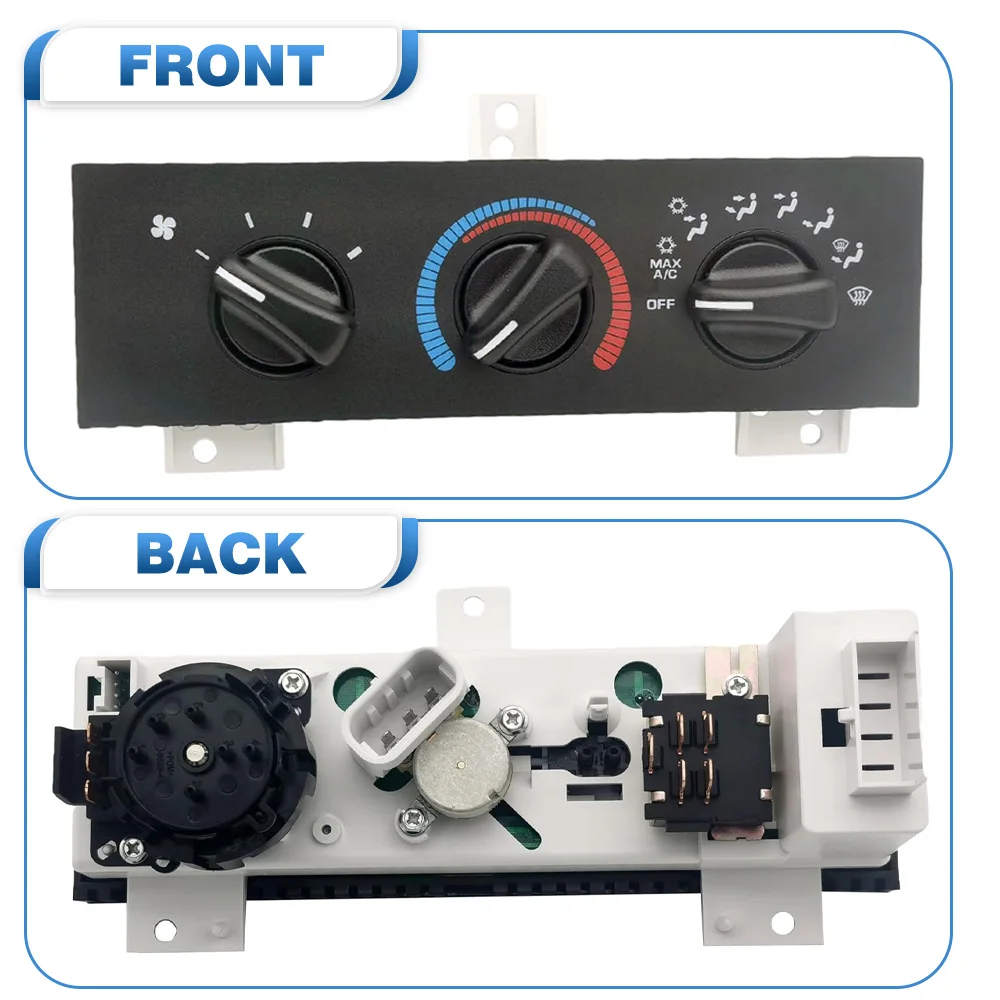 For Dodge Ram Van 6 Cyl 3.9L, 8 Cyl 5.2L, 8 Cyl 5.9L 1998-2003 AC Heater Manual Climate Temp Control Panel 55055459AC 55055459AD