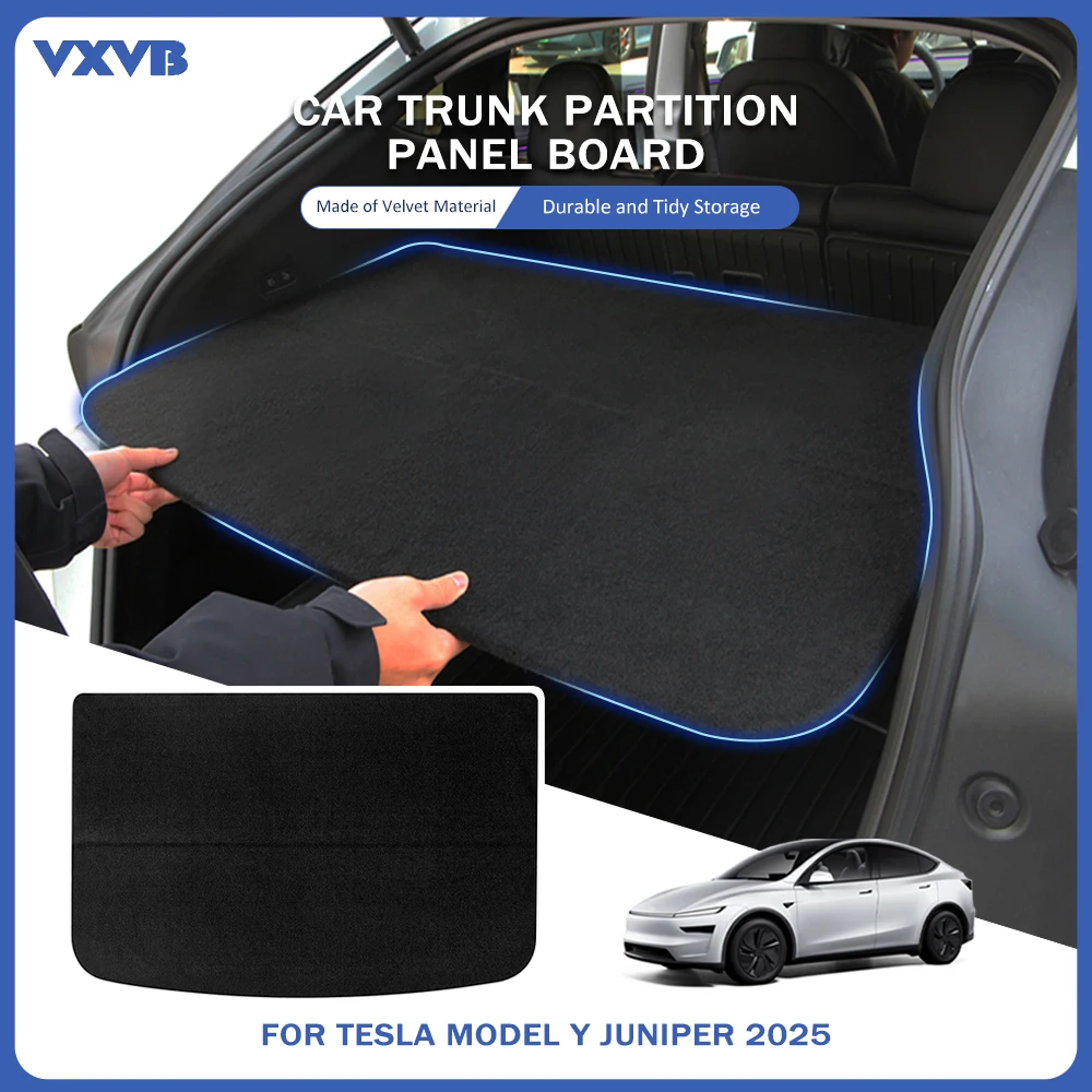 

Car Trunk Cargo Cover Curtain For Tesla Model Y Juniper 2025 Rear Luggage Carrier Retractable Partition Baffle Storage Modified