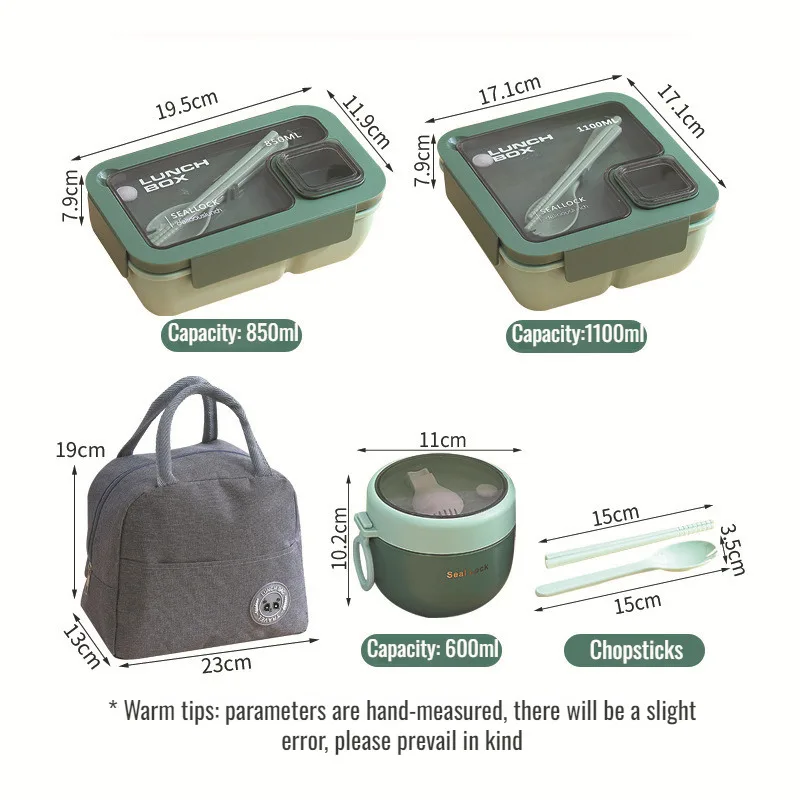 Portable Compartment Lunch Box | Multi-Layer Divided Design to Prevent Flavor Mixing | Food-Grade PP