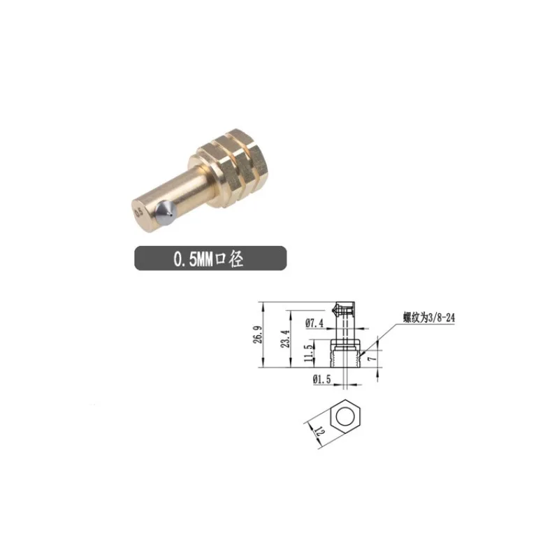 for Nordson hot melt glue gun high speed point glue nozzle 3/8-24 thread 90 degrees side spray