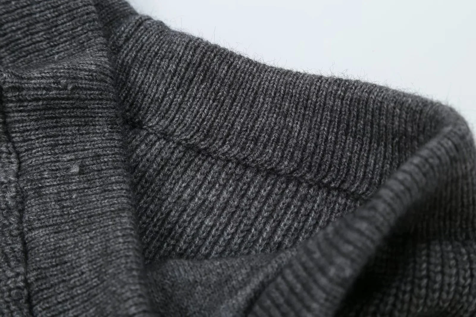 KONDALA Damen Trendiges Pendler-Hosen-Set Reißverschluss-Revers-Strickjacke Elastische Taille Hose Neue Mode 2026 Herbst Winter Freizeit-Set – Detail 8