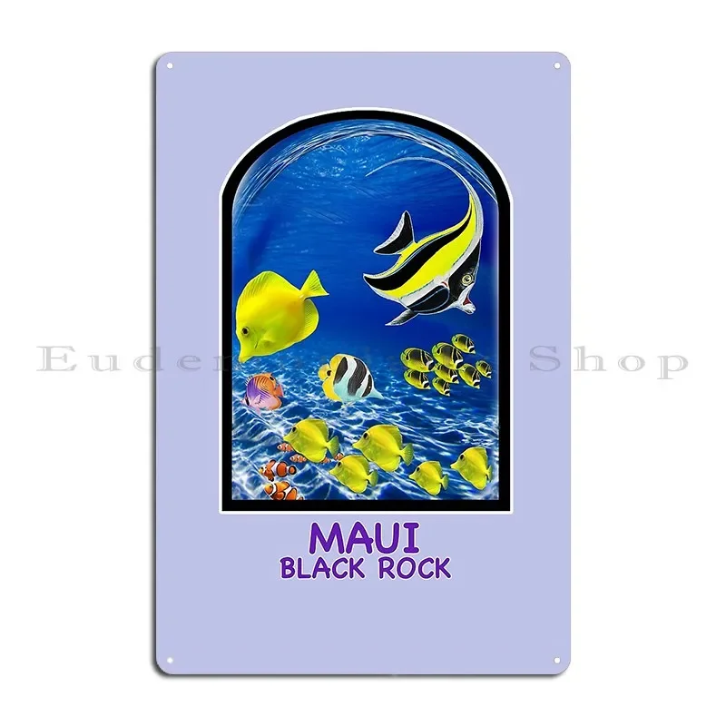 Snorkeling Maui Black Rock Metal Plaque Home Cave Decoration Cinema Create Tin Sign Poster