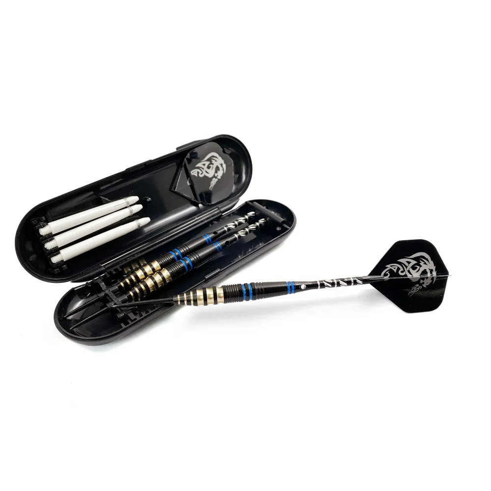 3-teiliges professionelles Darts-Spitzen-Set mit Stahlspitze, 23 g Darts-Dart-Metallspitzen-Set, 3 Aluminium-Dartschäfte + zusätzliche 3 Dart-Flights