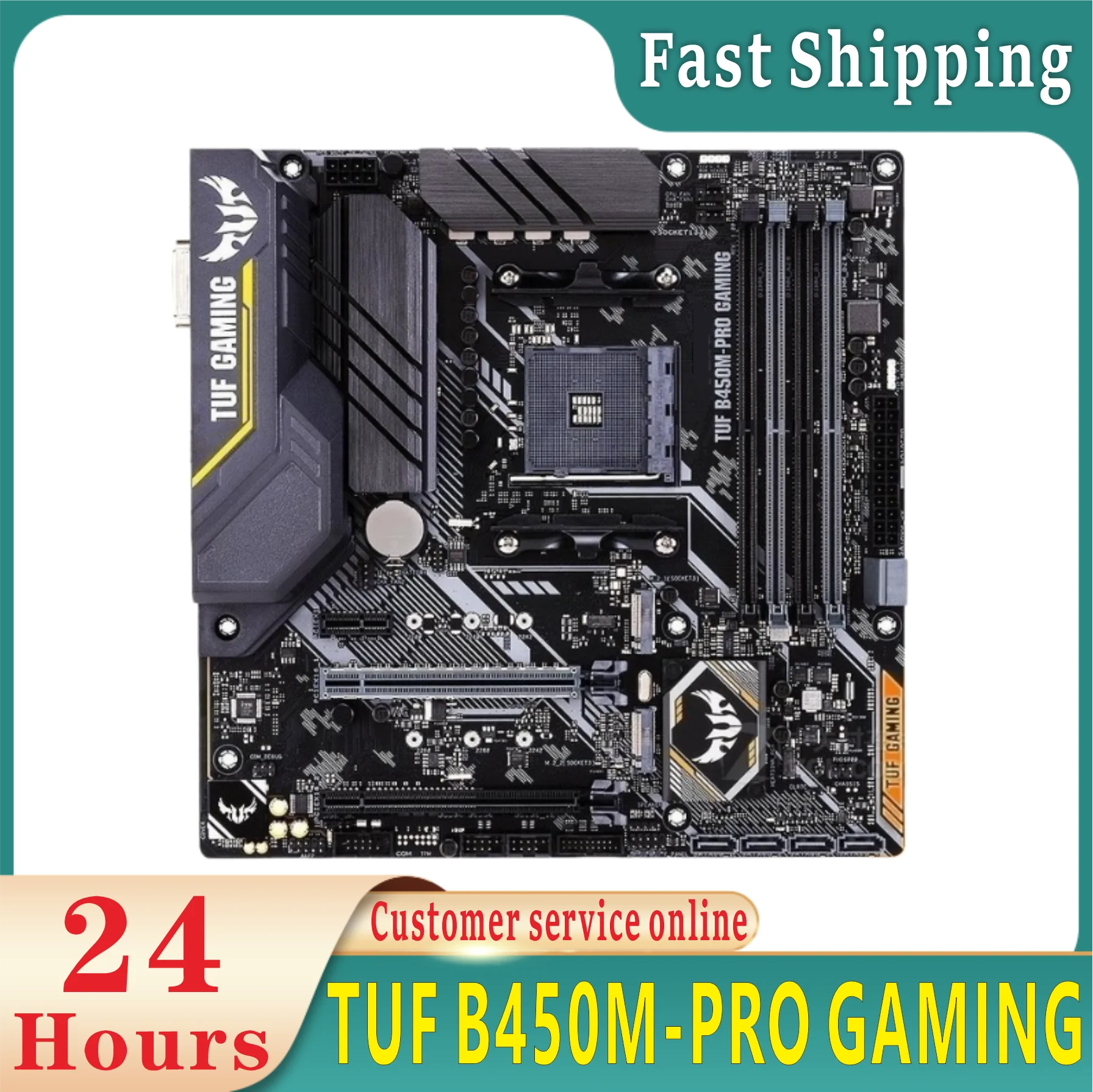 TUF B450M PRO GAMING computer board AMD B450 DDR4 M.2 DVI-D USB 3.1 support R3 R5 R7 R9 desktop AM4 CPU 100% testing