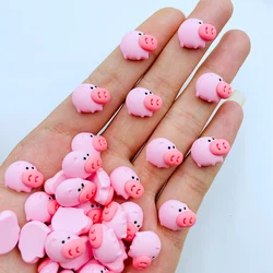 20 Pcs New Cute Mini Kawaii Cartoon Pink Pig Flat Back Resin Cabochons Scrapbook Diy Wedding Hairpin Accessories Craft A81