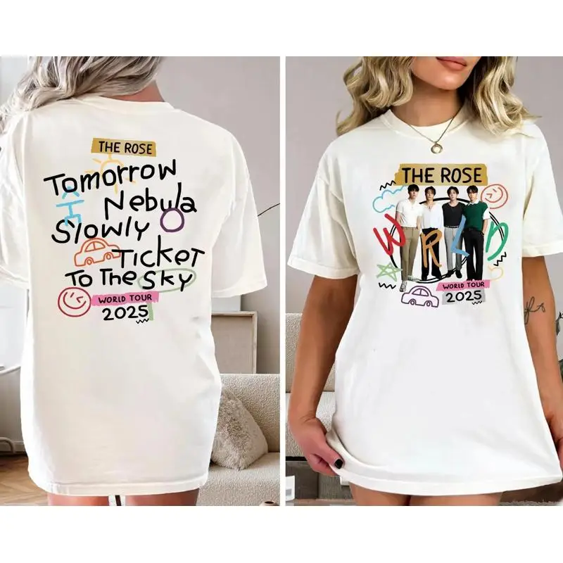 Винтажная футболка унисекс The Rose Once Upon AWRLD Tour 2025 года с альбомом