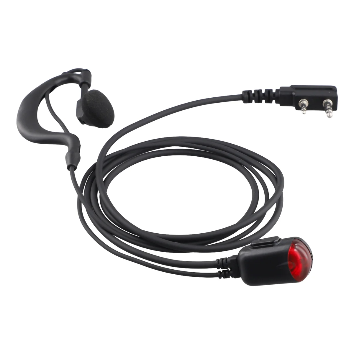 2 Pin G Shape Headset Earpiece Mic for Two Way Radio Security Walkie Talkie Radio for Kenwood BAOFENGN01R