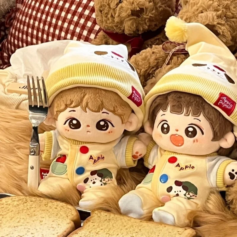 

Apple Puppy Cotton Doll Clothes 10cm 20cm Cute Patterned Crawling Romper Replacement Outfit For Plush Doll Collectors
