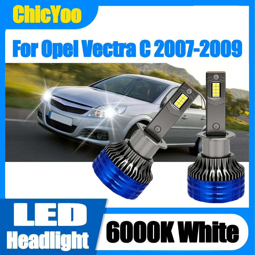 

2 шт. сверхъяркие светодиодные фары H1 с двойной медной трубкой и турбовентилятором, 6000K, 12V, для Opel Vectra C 2007-2009