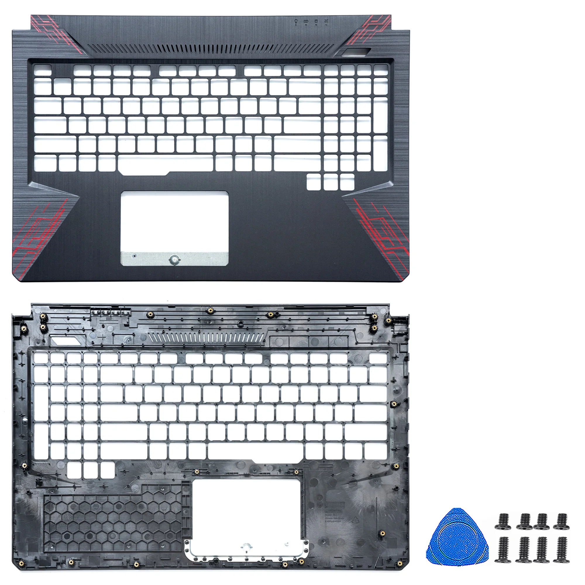 Imagem -04 - Novas Capas para Laptop Asus Fx80 80g 80gd Fx504 504g Fz80 Zx80g Lcd Capa Traseira Superior Moldura Frontal Dobradiças Parte Inferior Substituir