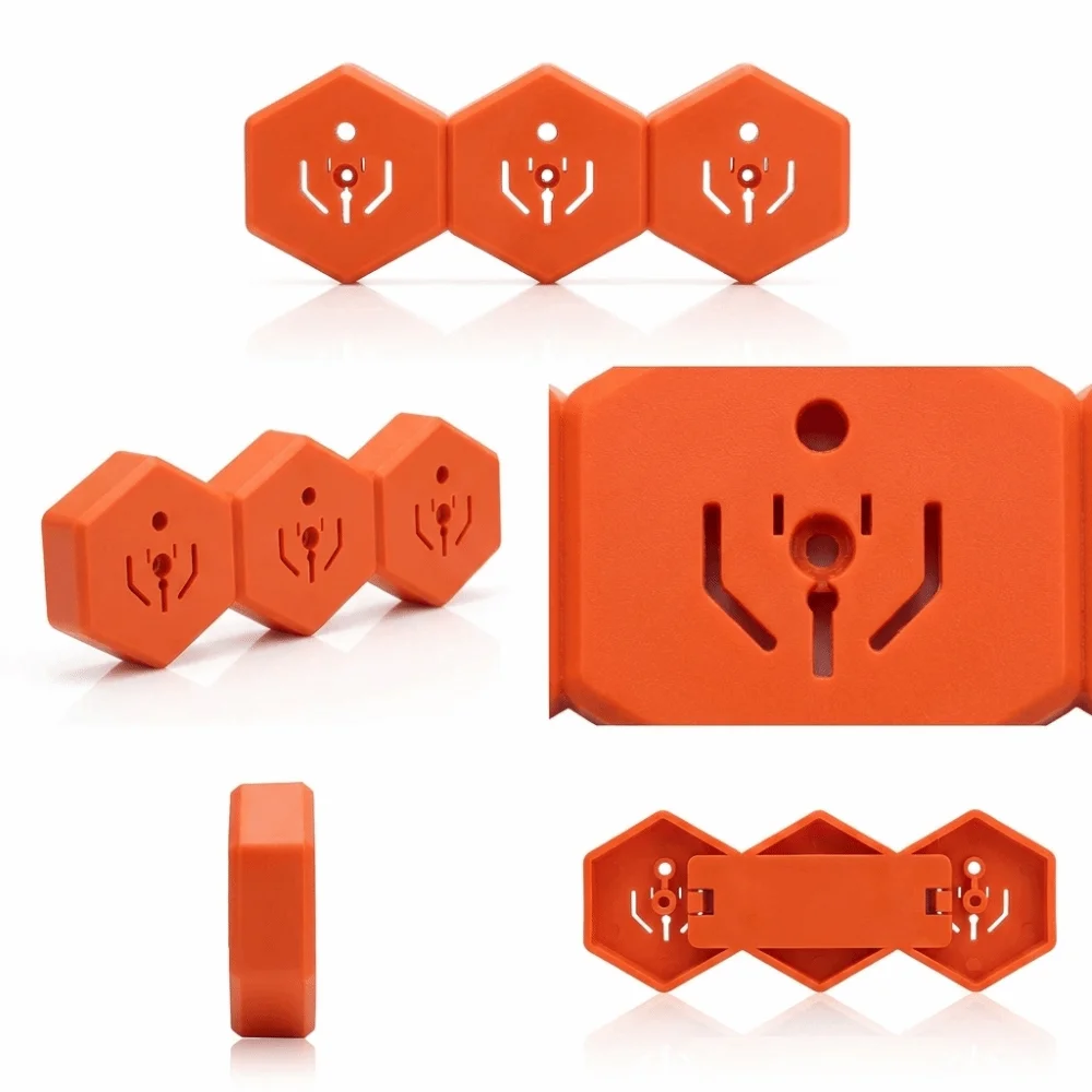 Heavy Duty RV Shore Power Socket Mount Bracket Three-Unit Hexagonal Integrated Structure Solid Hard Plastic Material Plug Holder