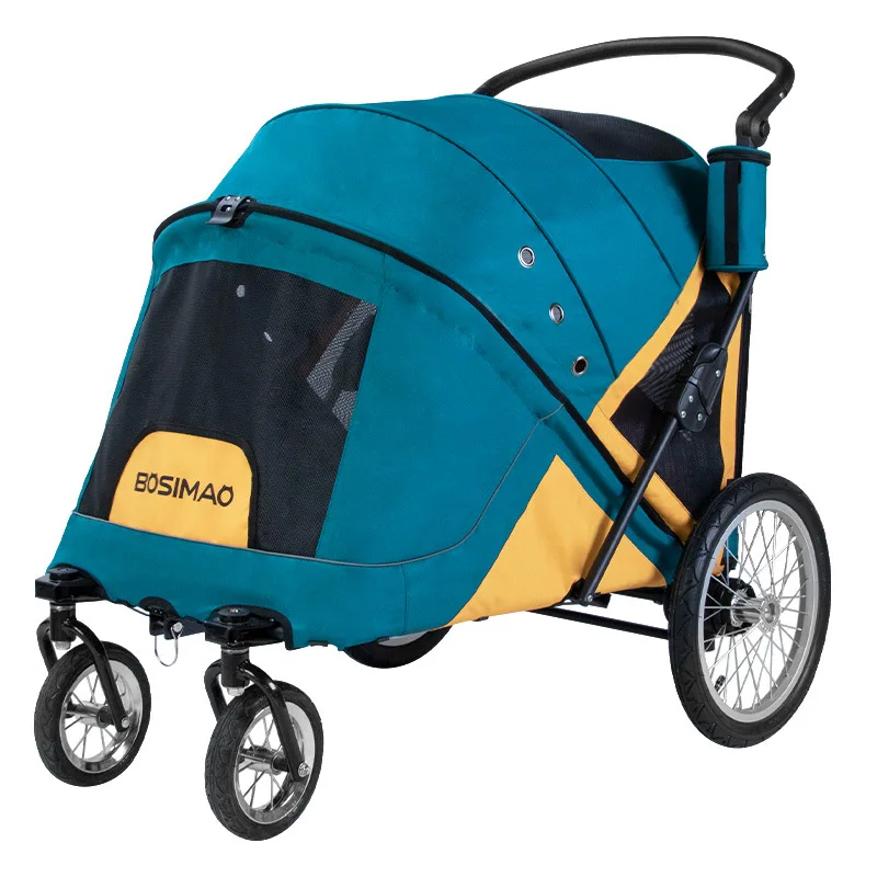 2026 New Large Dog Cart Dual-use Bicycle Trailer Less Than 50KG Medium To Large Dog Outdoor Cart Towed Pet Stroller