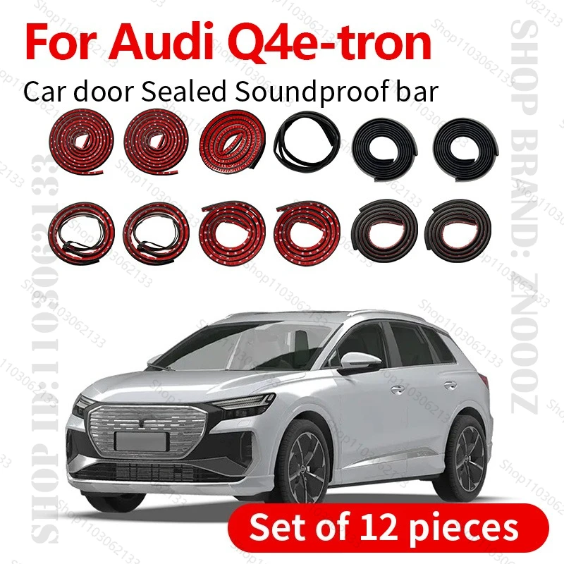 

Для Audi Q4e-tron уплотнительная лента для двери автомобиля, резиновая двухслойная уплотнительная защита, звукоизоляционная лента, пылезащитная уплотнительная лента, набор из 12 шт.