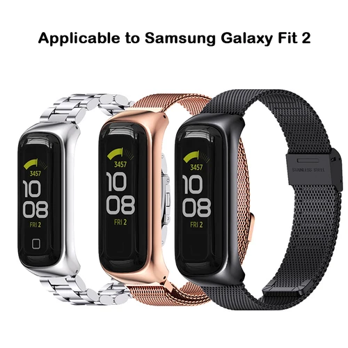 UTHAI S50 Correa magnética con hebilla Milan de acero inoxidable 304 de metal adecuada para Samsung GALAXY FIT 2 Correa de pulsera inteligente