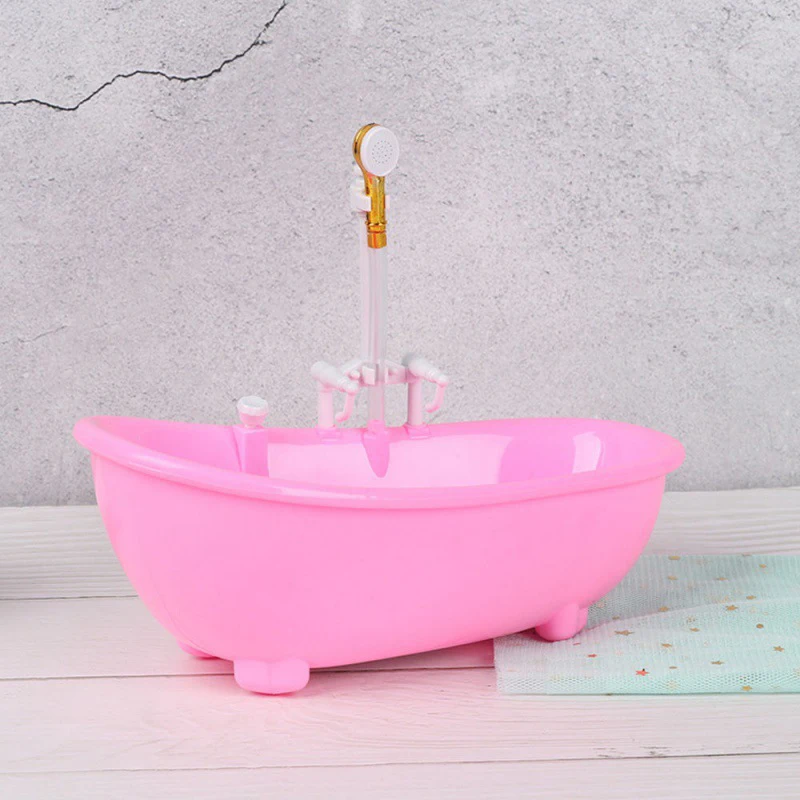 Baignoire à beurre électrique l'inventaire 1:6, 1 pièce, accessoires en plastique, course, meubles de maison, pulvérisation d'eau, jouets de bain pour enfants