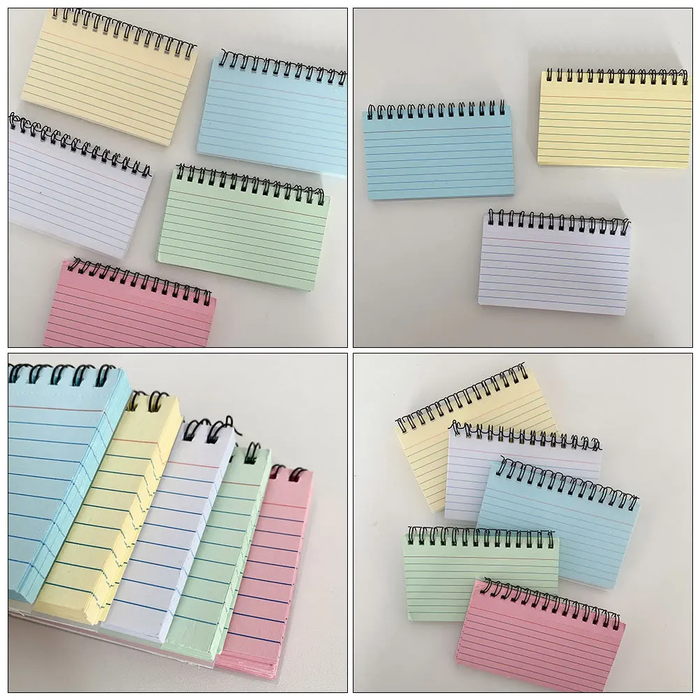 6 pçs portátil espiral bloco de notas colorido pequenos cadernos forrado bolso bloco de notas multi-uso almofadas de planejamento para escritório escolar