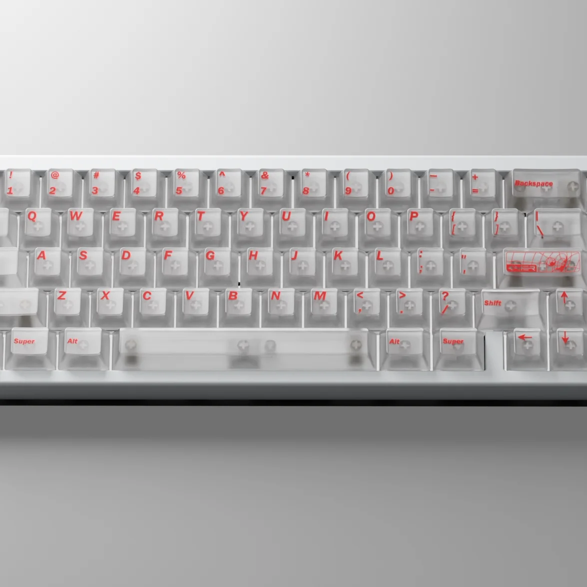 Fog transparent keycap white ventilation five sides Fog transparent original height red black suitable