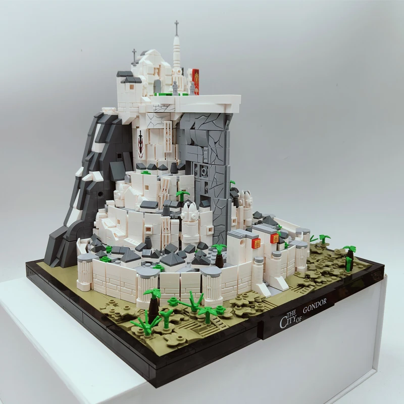 

2211PCS The Rings Minas White City Tirith Street View Architecture Model Building Block CLassic Movie Scene Puzzle Toys Gifts