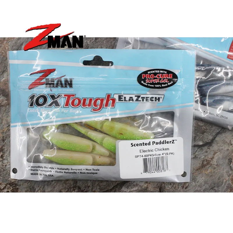 American ZMAN Ned Fishing Group Scented PaddlerZ Floating Water T Tail Subsoft Bait False Bait Fishing Bait