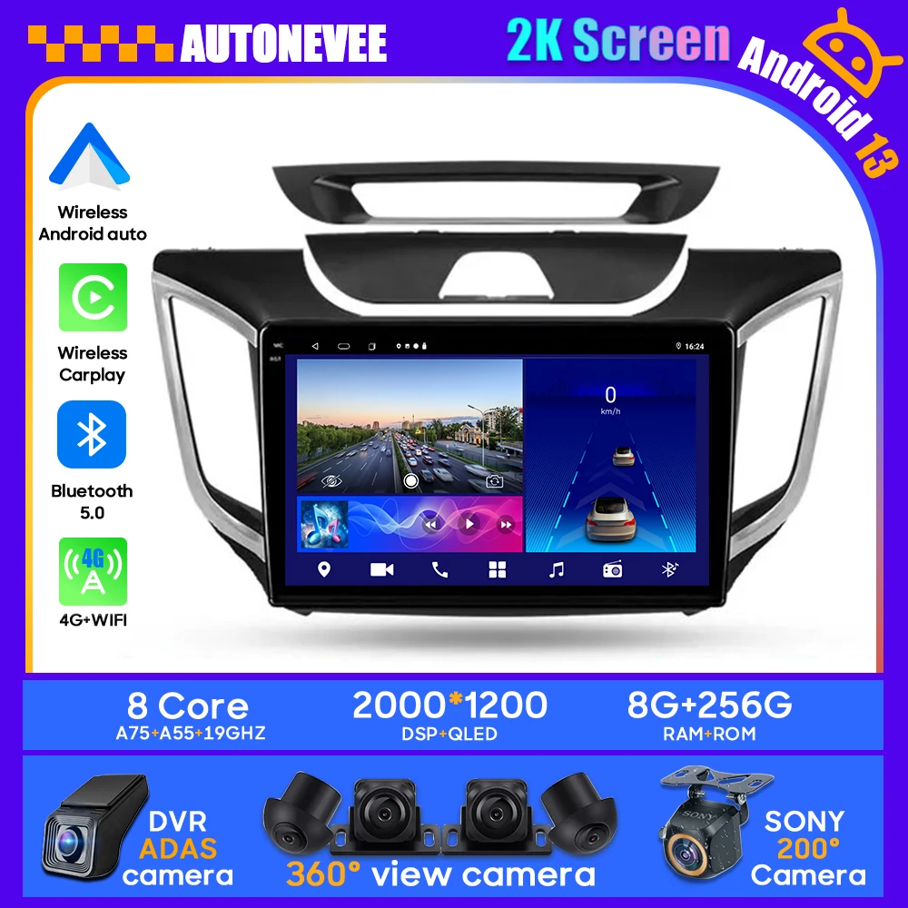 Android Player Radio Car For Hyundai Creta IX25 2015 - 2019 Head Unit Multimedia GPS Carplay Auto BT 4G Navigation No 2din DVD